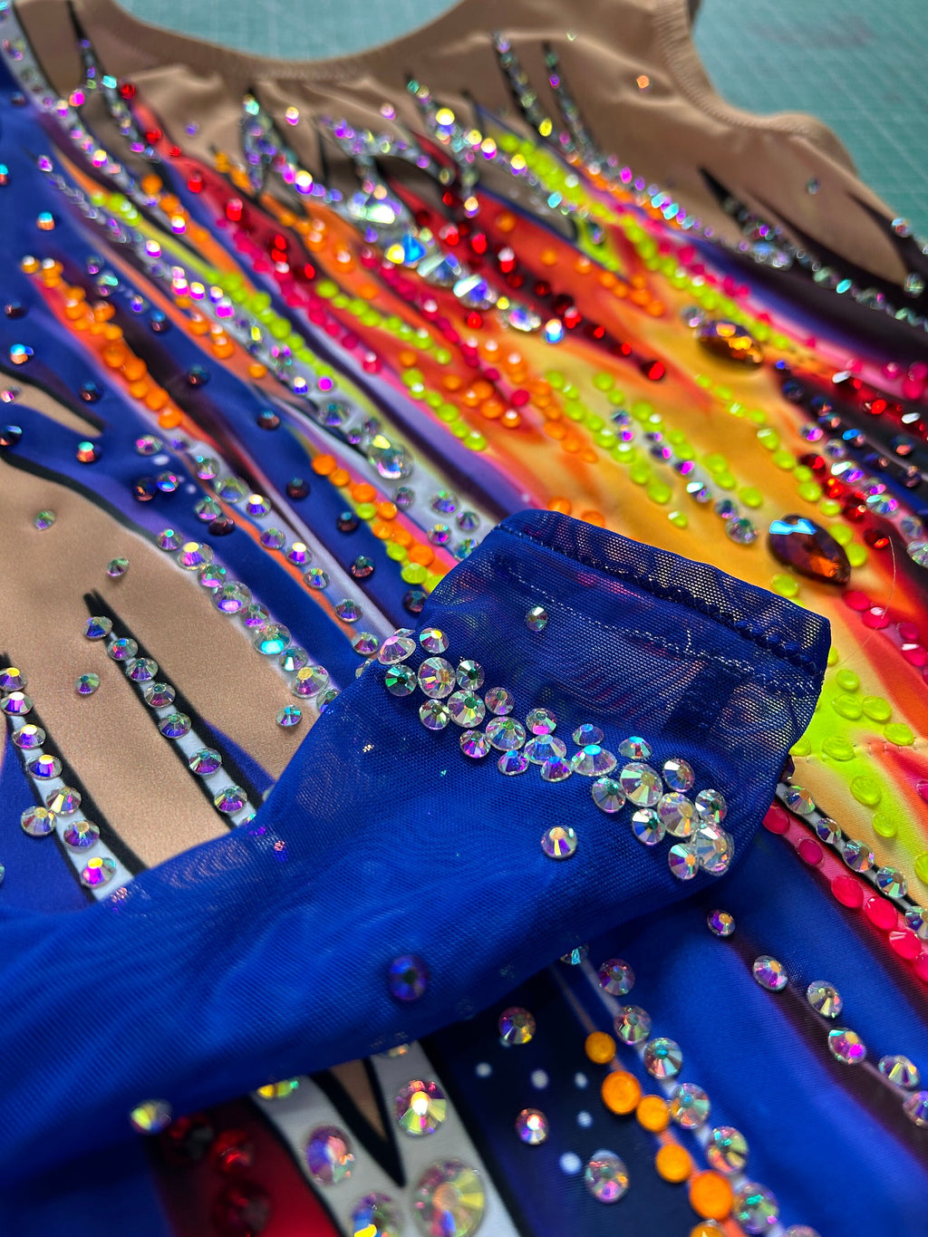 Rhythmic Leotard DEXA – Blue, Purple and Orange – Girls/Women – Customizable with Rhinestones