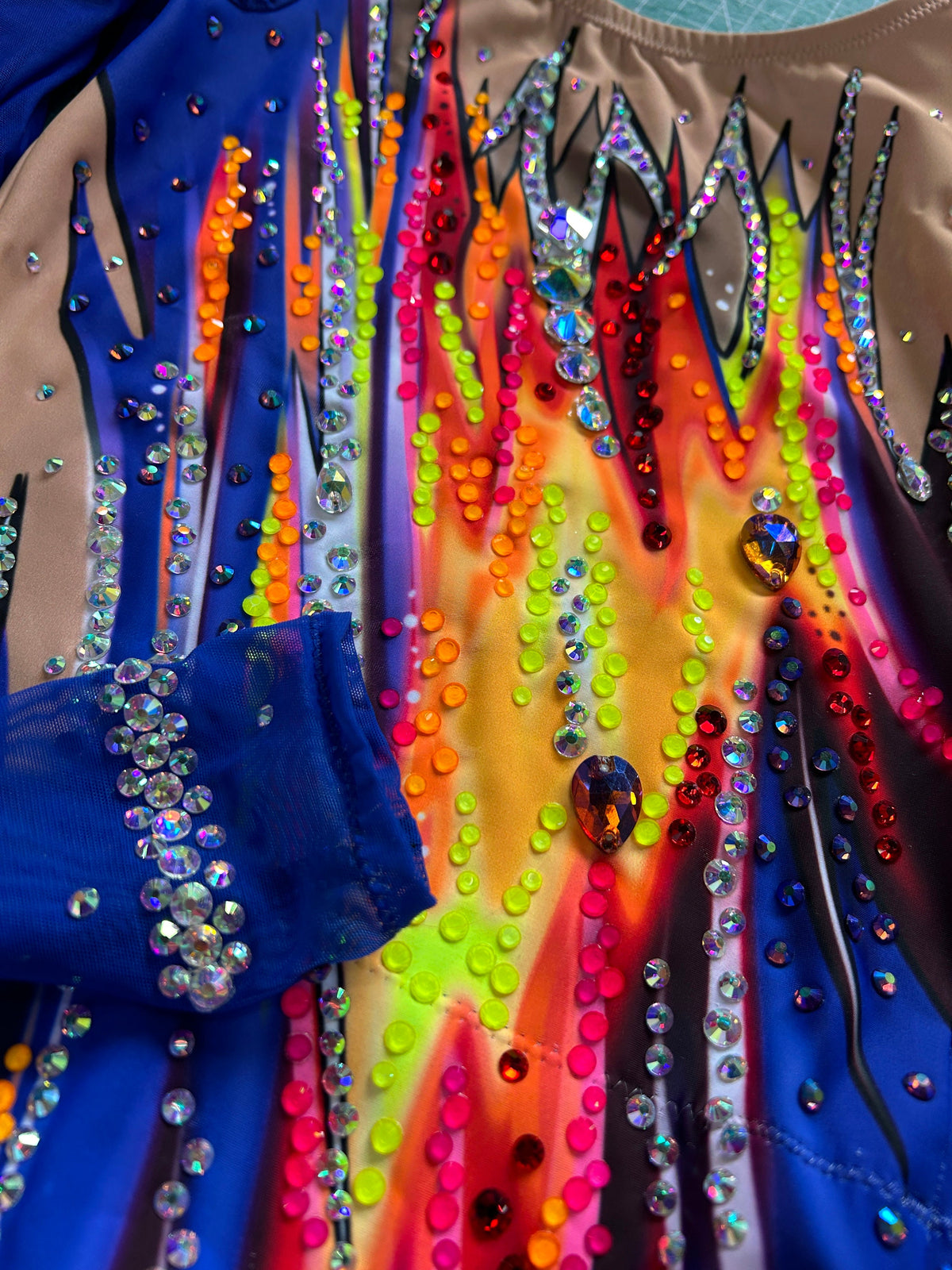 Rhythmic Leotard DEXA – Blue, Purple and Orange – Girls/Women – Customizable with Rhinestones