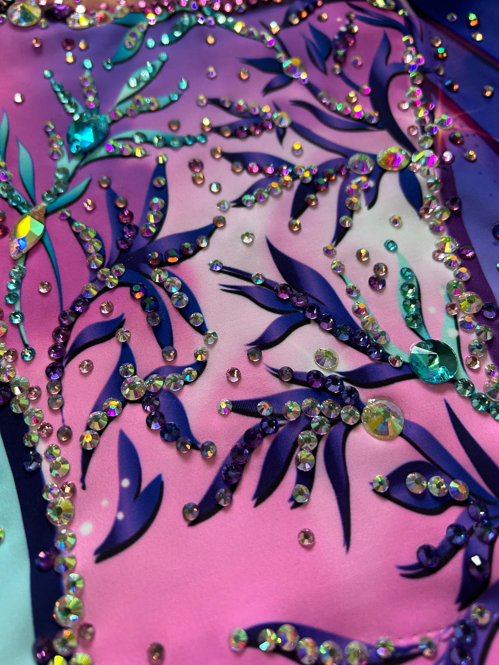 Skating Leotard DAISY – Lilac, Purple, Pink and Turquoise – Girls/Women – Customizable with Rhinestones