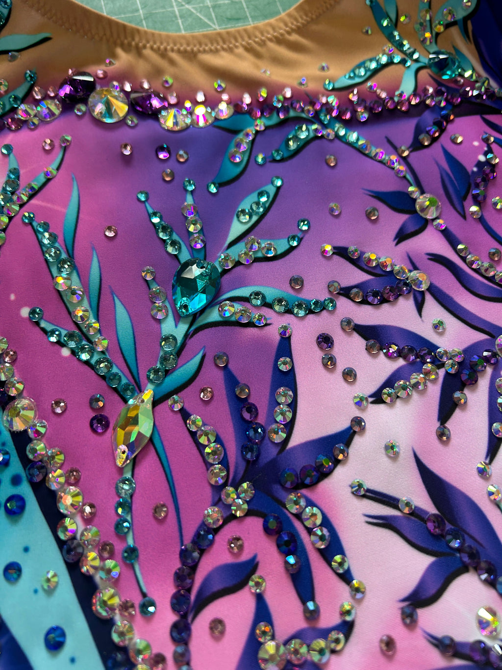 Skating Leotard DAISY – Lilac, Purple, Pink and Turquoise – Girls/Women – Customizable with Rhinestones