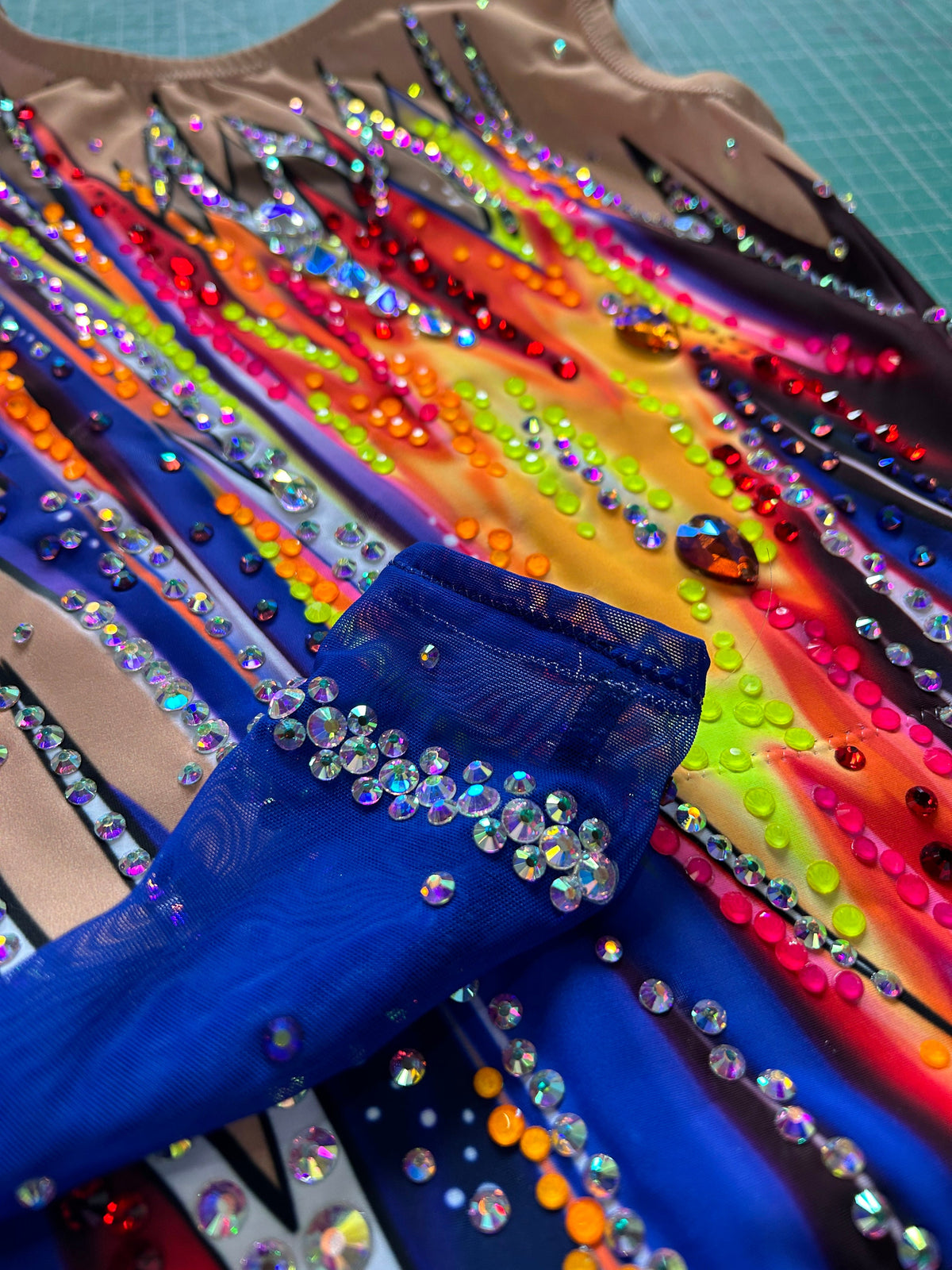 Rhythmic Leotard DEXA – Blue, Purple and Orange – Girls/Women – Customizable with Rhinestones